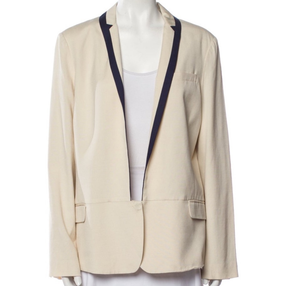 Diane Von Furstenberg Cream Blazer with Black Trim